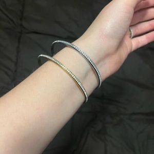 Gold plated and silver stainless steel brackets with crystal detailing